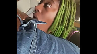 Ebony Woman Gives Oral Pleasure During A Work Call