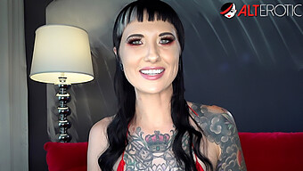 Kristy, The Inked Brunette, Displays Her Tattoos In An Erotic Interview