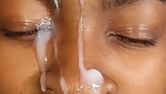 Huge Cumshot On Ebony Teen'S Face