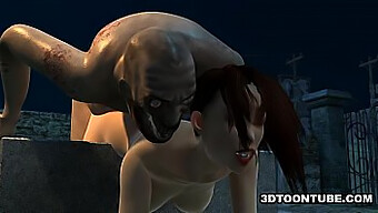 A Big-Boobed Cartoon Character Experiences Intense Sexual Pleasure In A Zombie Setting