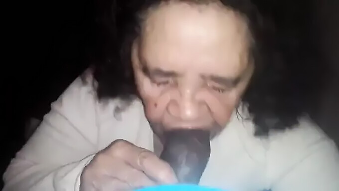 Amateur Granny With Dentures Enjoys A Big Black Cock