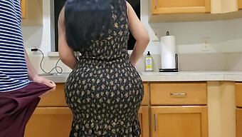 Amateur Stepson Gets Caught By Busty Stepmom In The Kitchen