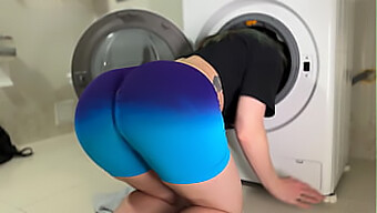 Family Affair: Stepsister Gets Stuck In Leggings At The Laundry