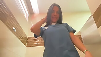 A Hot Coed Nurse Pleasures Herself And Experiences An Intense Orgasm In The Hospital Restroom